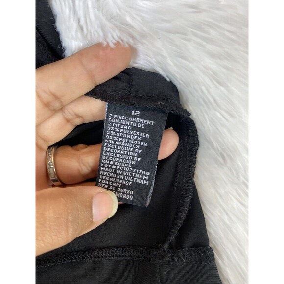 Perceptions New York Women’s Sweater Size 12 BlACK Cover Up 3/4 Sleeves - Picture 7 of 8